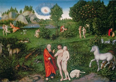 Adam and Eve in the Garden of Eden, 1530 by Lucas Cranach the Elder